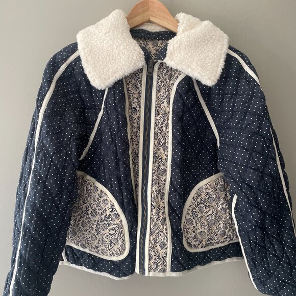 NWOT The Great. Reversible Quilted Print Puffer Jacket Size XS - Picture 5 of 9